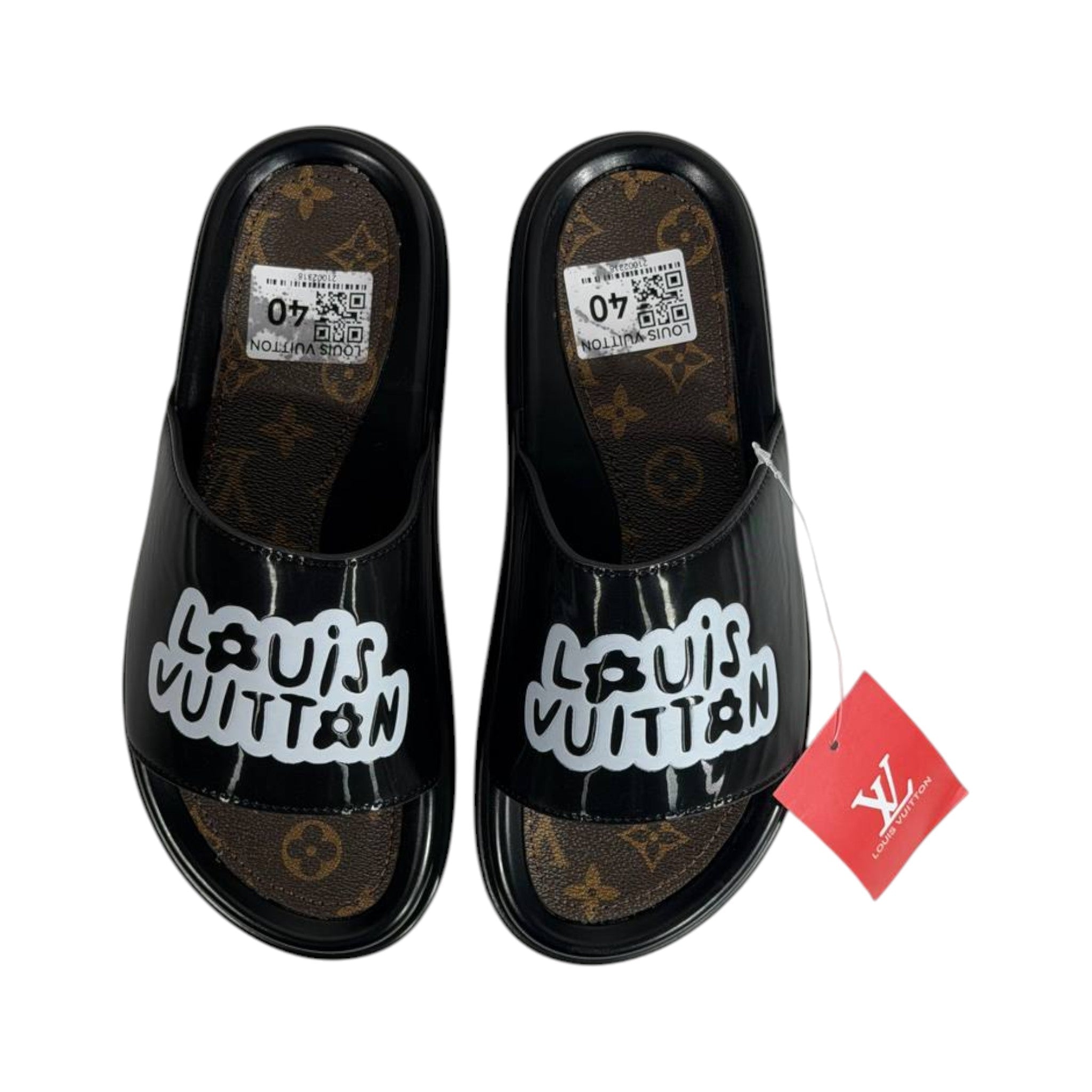 Louis Vuitton Black Platform Slides – Iconic Monogram Luxury Sandals 🖤👡