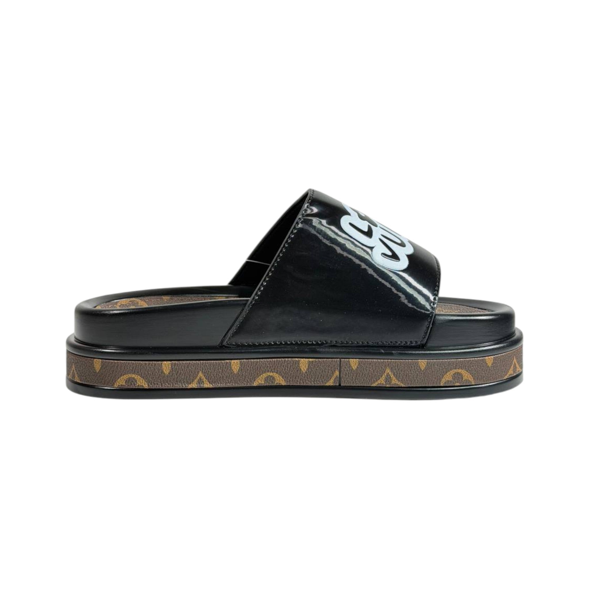 Louis Vuitton Black Platform Slides – Iconic Monogram Luxury Sandals 🖤👡
