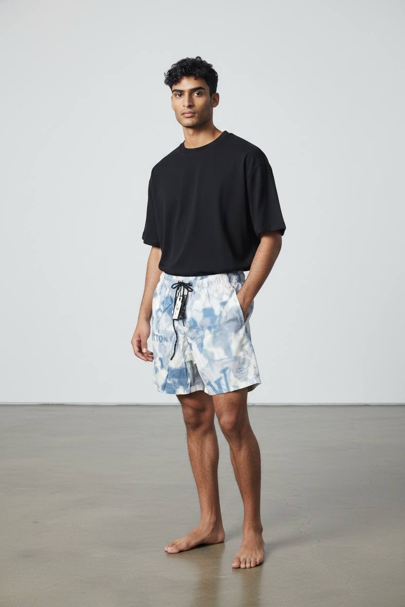 Louis Vuitton Tie-Dye Swim Shorts — Blue