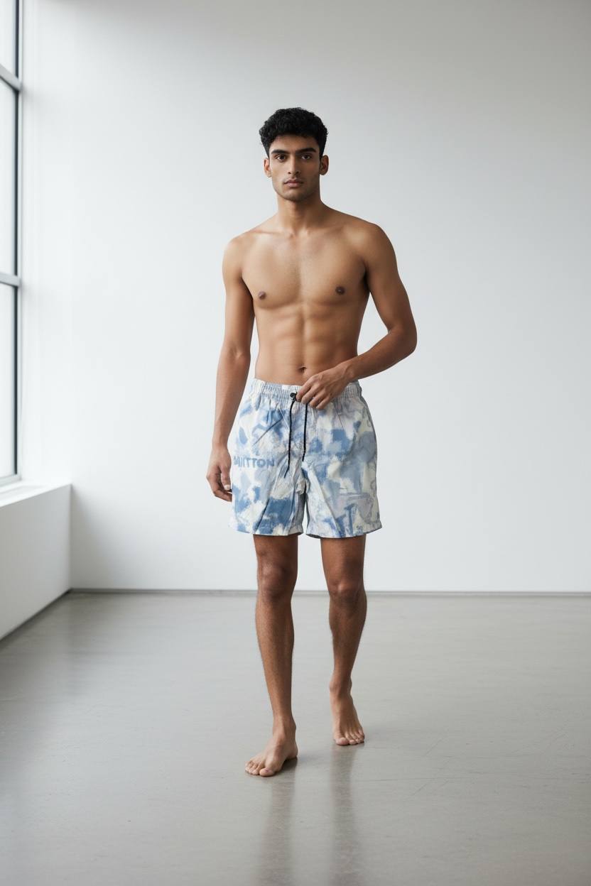 Louis Vuitton Tie-Dye Swim Shorts — Blue