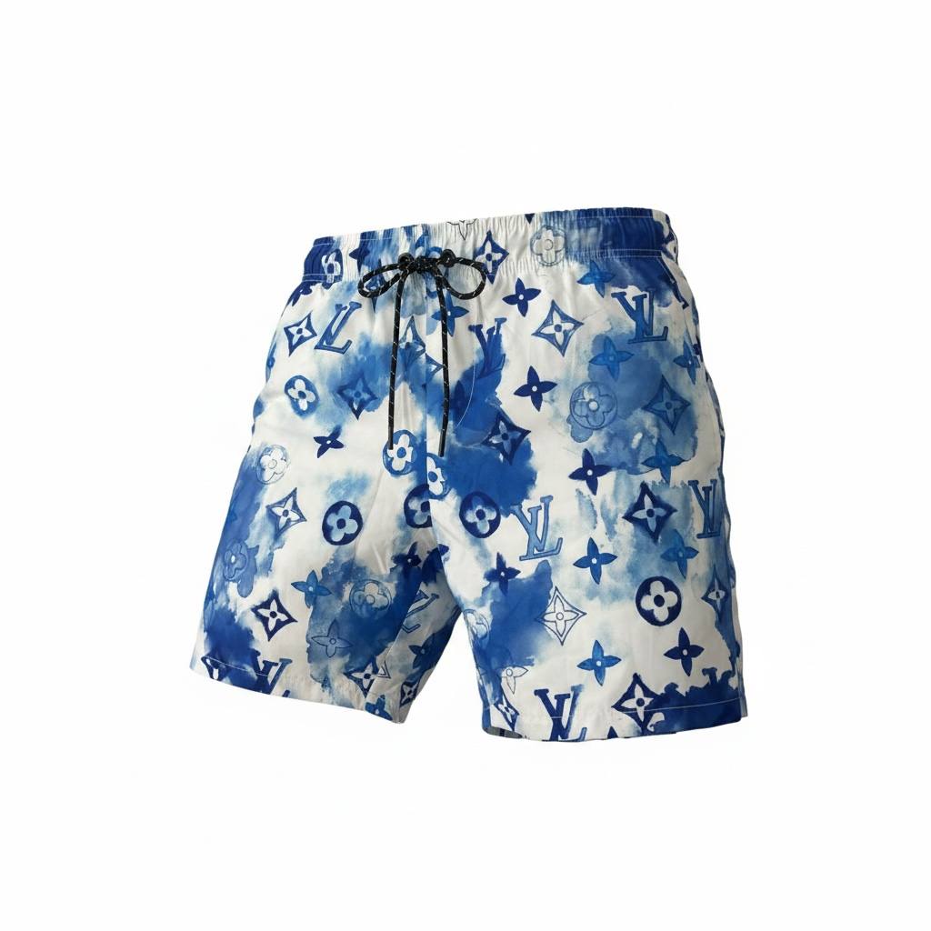 🌊 Louis Vuitton Blue Watercolor Monogram Swim Shorts – Luxury Summer Essential 🩳✨