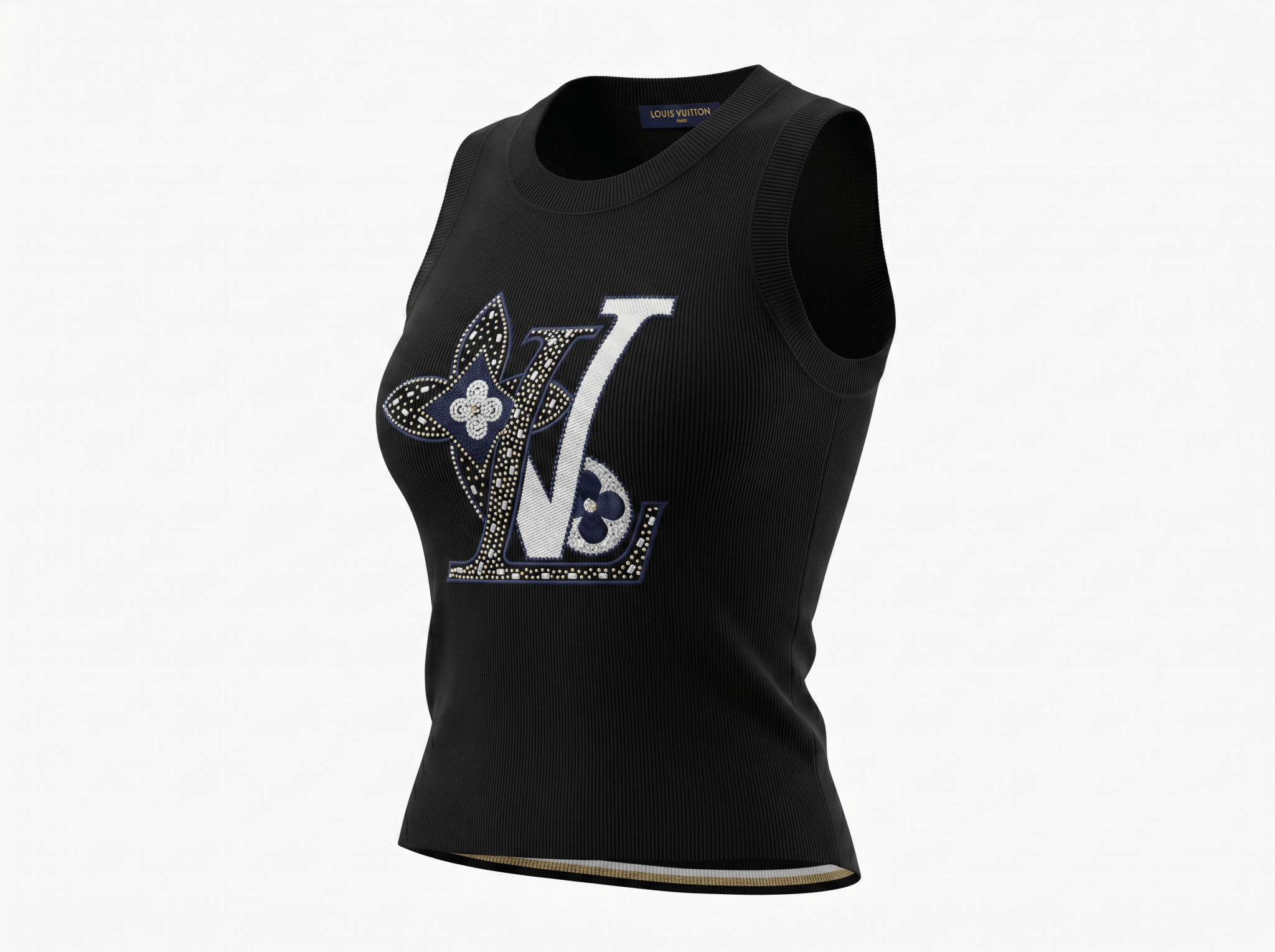 Louis Vuitton Crystal Monogram Knit Top 🖤✨