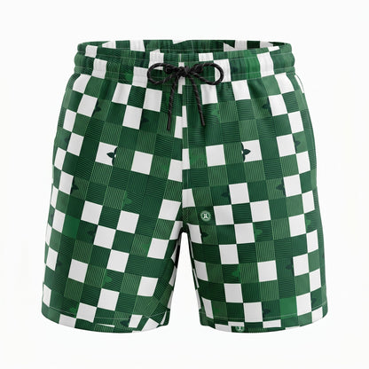Louis Vuitton Damier Check Swim Shorts – Green & White 💚🏖️🌊