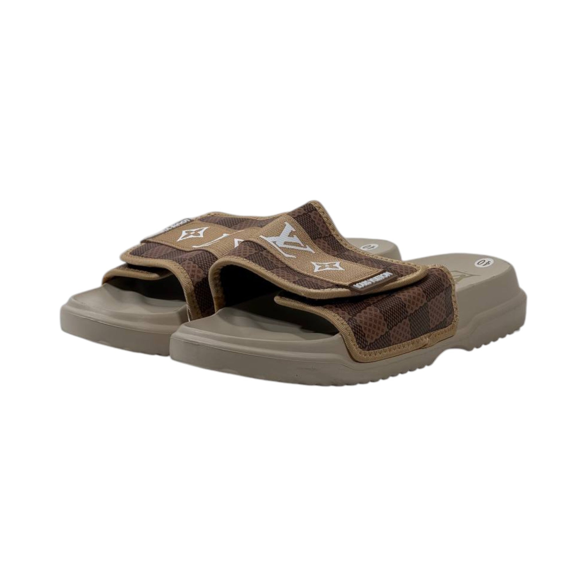 🤎 Louis Vuitton Damier Comfort Slides – Beige Luxury Edition