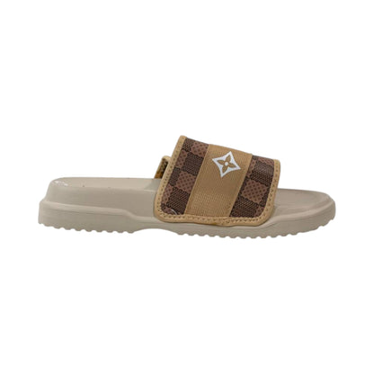 🤎 Louis Vuitton Damier Comfort Slides – Beige Luxury Edition
