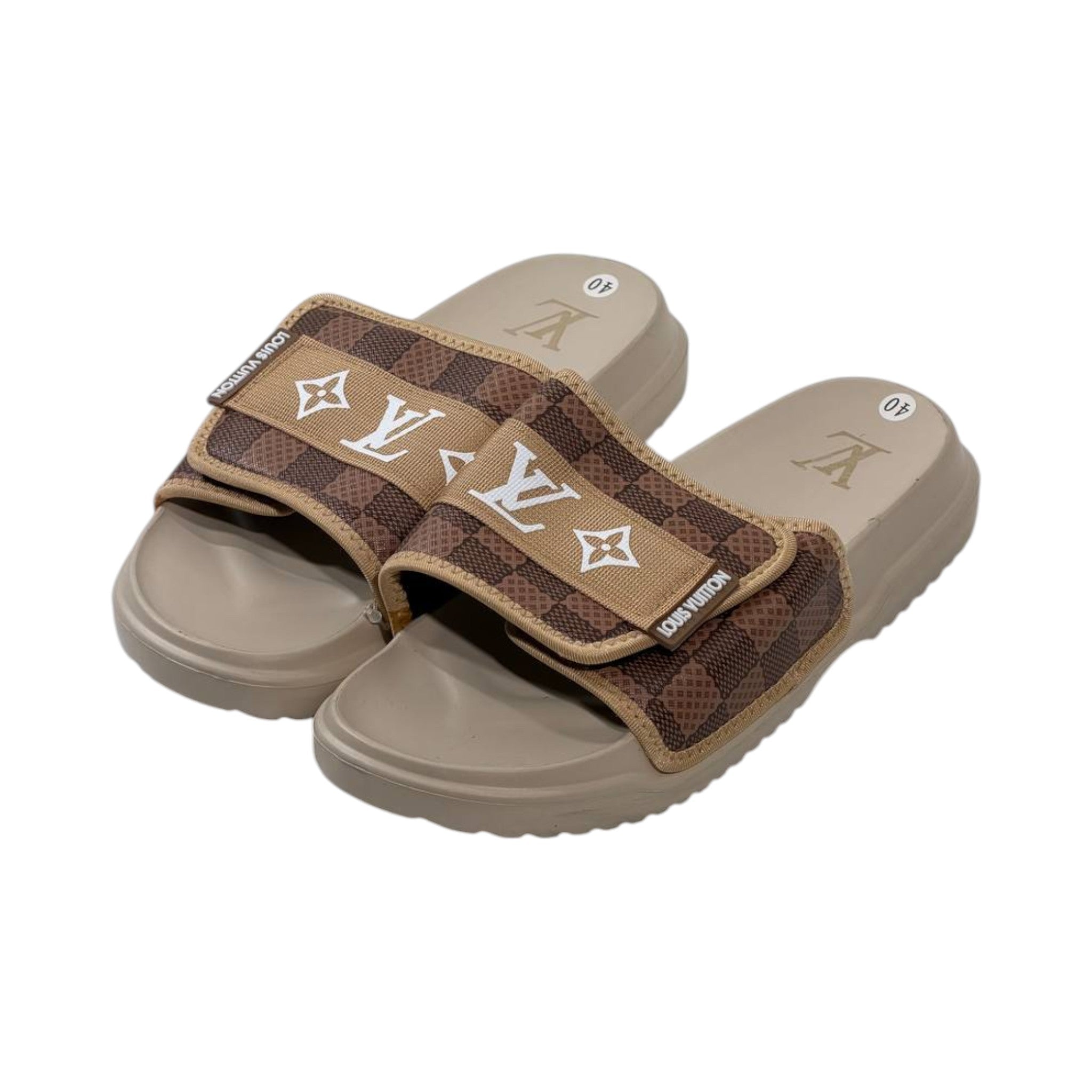 🤎 Louis Vuitton Damier Comfort Slides – Beige Luxury Edition