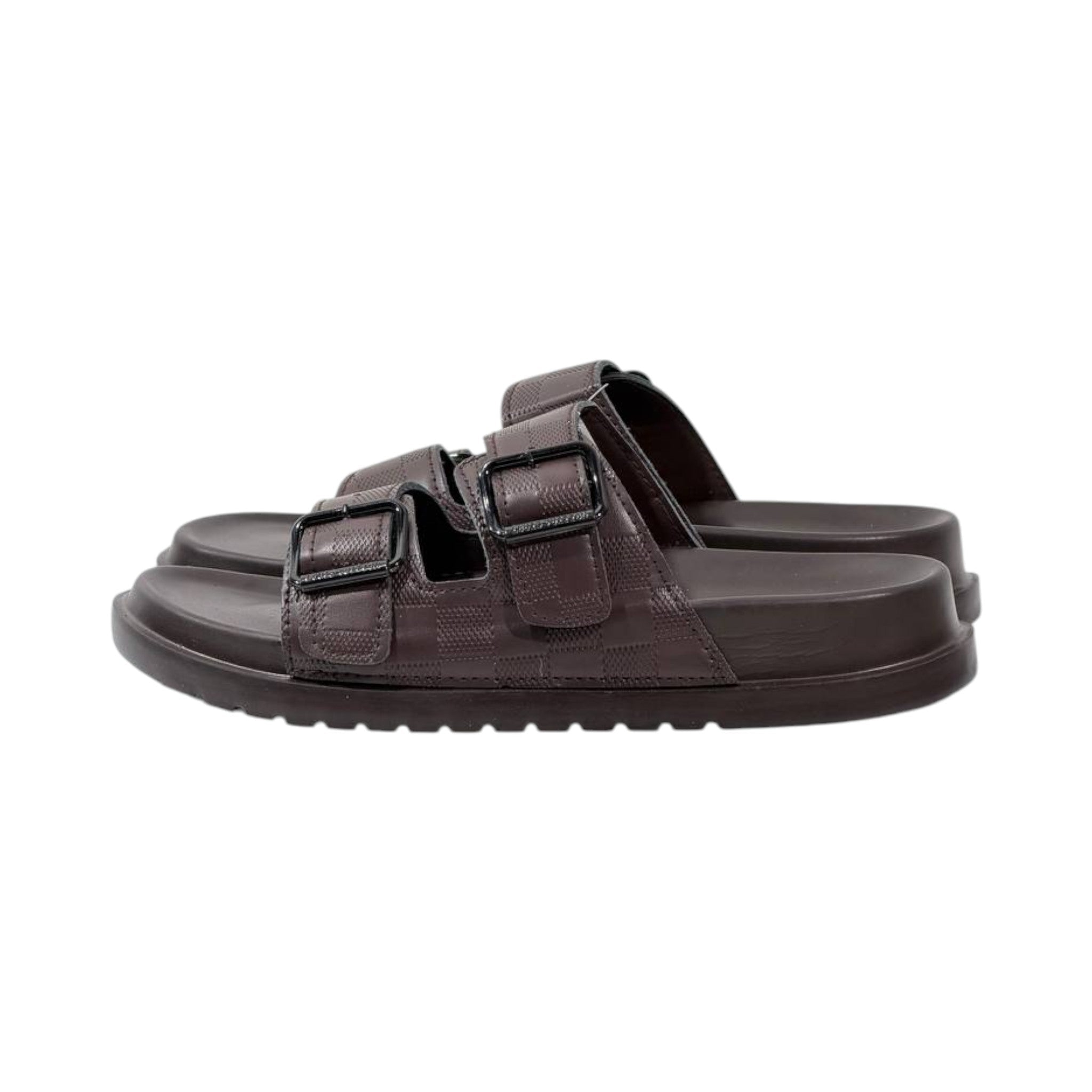 🤎 Louis Vuitton Damier Double-Buckle Slides – Luxury Comfort Redefined