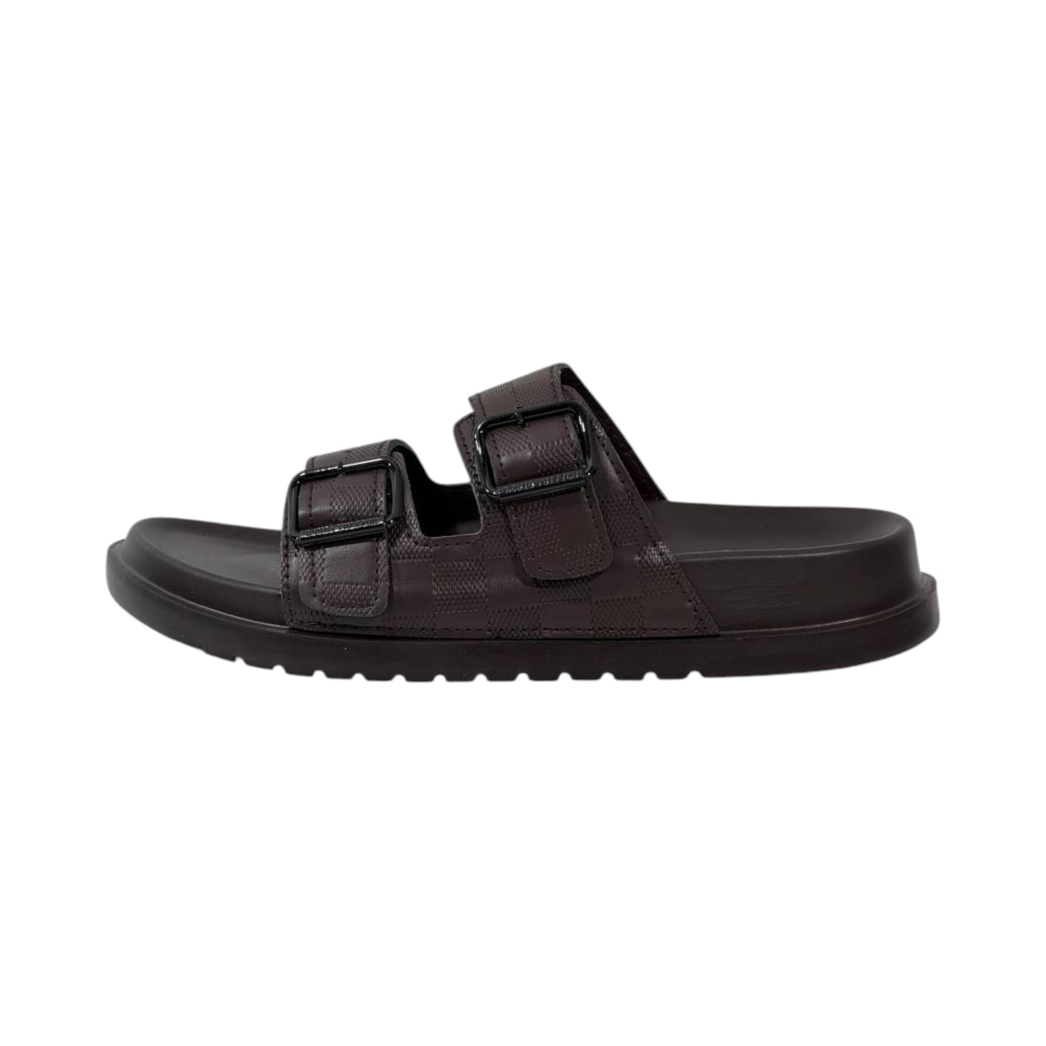 🤎 Louis Vuitton Damier Double-Buckle Slides – Luxury Comfort Redefined