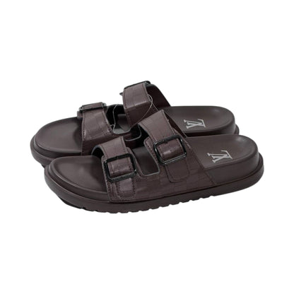 🤎 Louis Vuitton Damier Double-Buckle Slides – Luxury Comfort Redefined