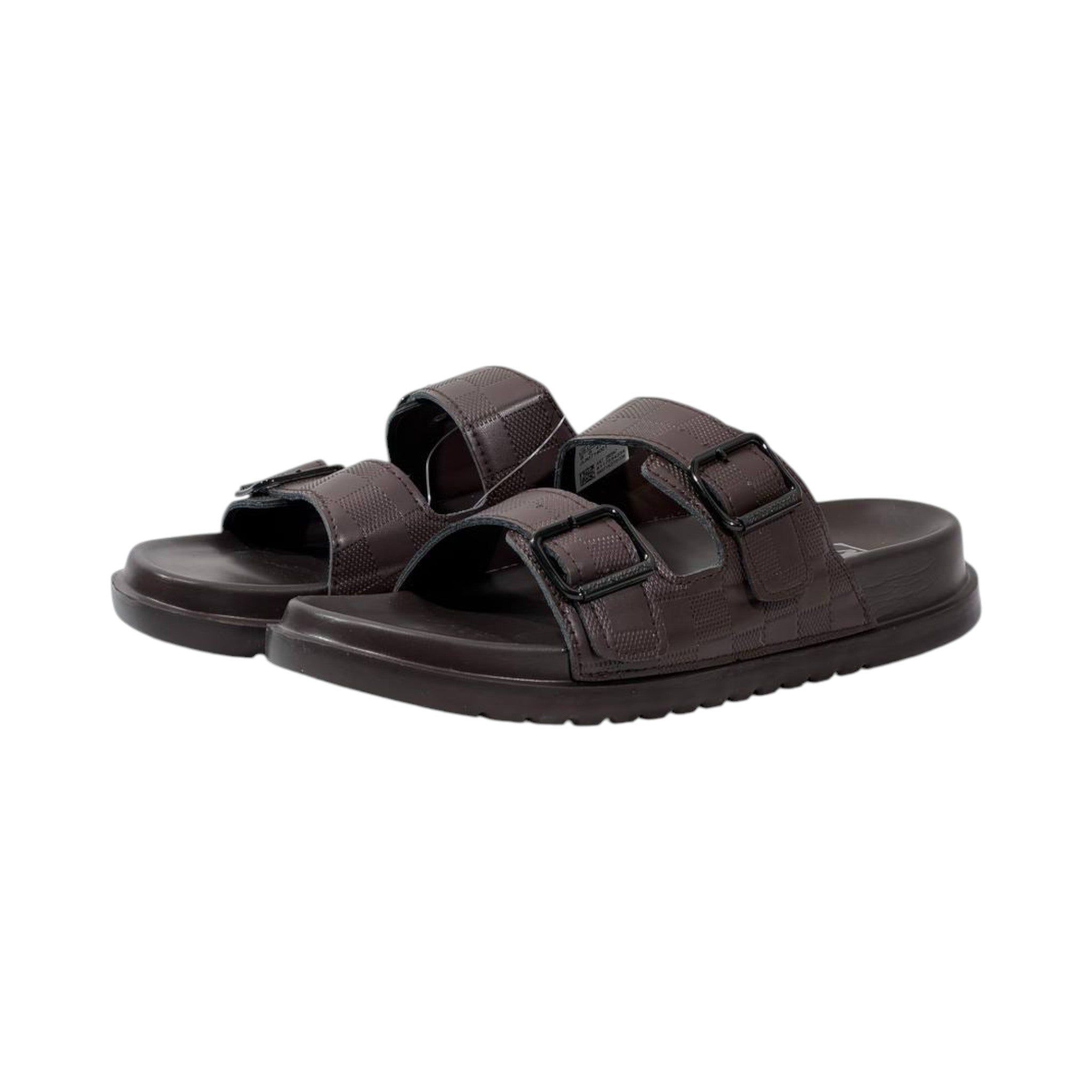 🤎 Louis Vuitton Damier Double-Buckle Slides – Luxury Comfort Redefined