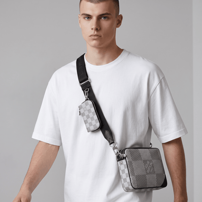 🤍 Louis Vuitton Damier Graphite Messenger Bag Set – White Checkered