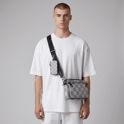 🤍 Louis Vuitton Damier Graphite Messenger Bag Set – White Checkered