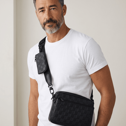 Louis Vuitton Damier Leather Crossbody Bag – Black