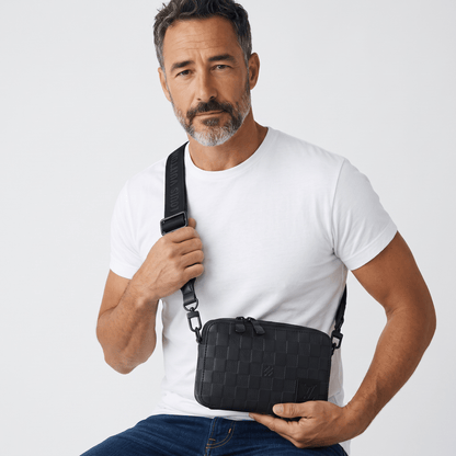 Louis Vuitton Damier Leather Crossbody Bag – Black