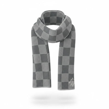 Louis Vuitton Damier Scarf – Grey Iconic Luxury 🩶🧣