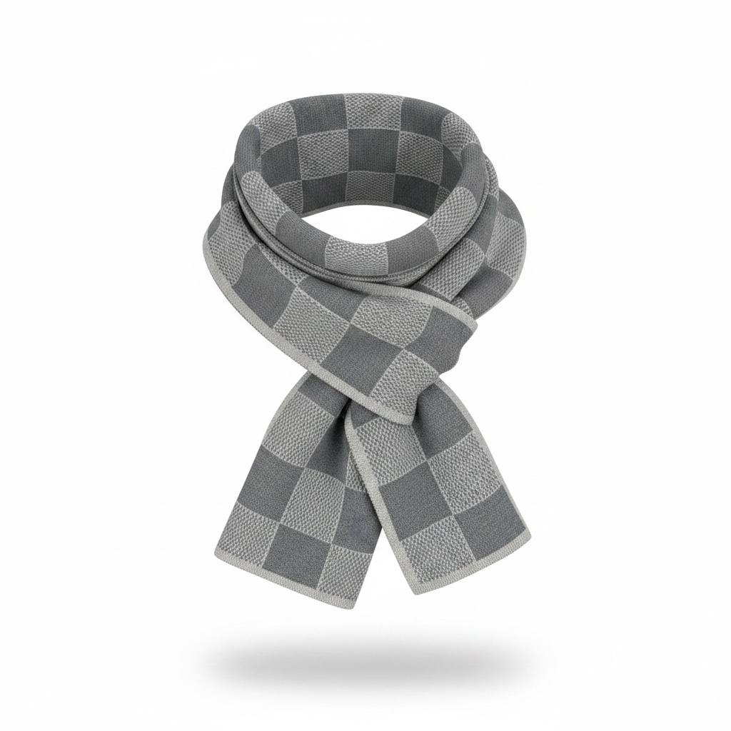 Louis Vuitton Damier Scarf – Grey Iconic Luxury 🩶🧣