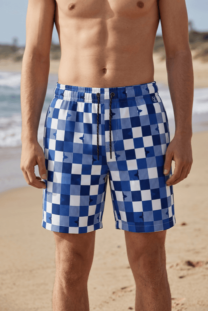 Louis Vuitton Damier Swim Shorts – Blue & White 🌊💙