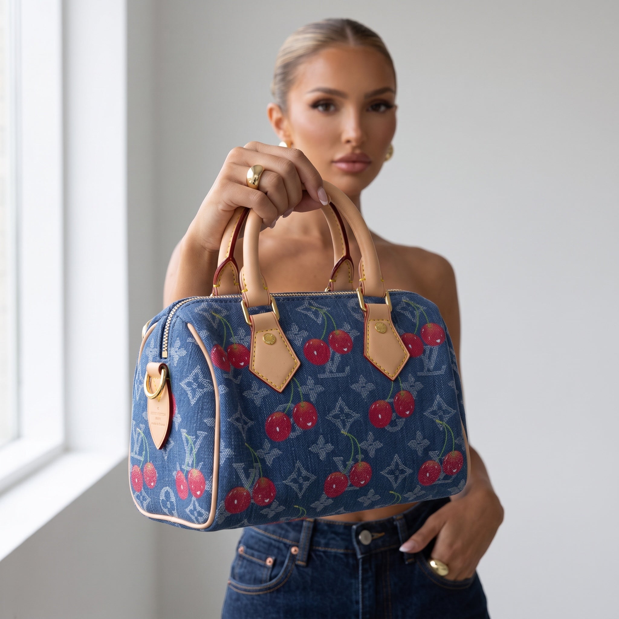 Louis Vuitton Denim Cherry Bag – Blue 🍒👜