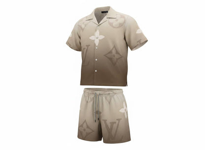 🤎 Louis Vuitton Gradient Monogram Set – Refined Luxury Co-Ord Outfit 🩳👕✨
