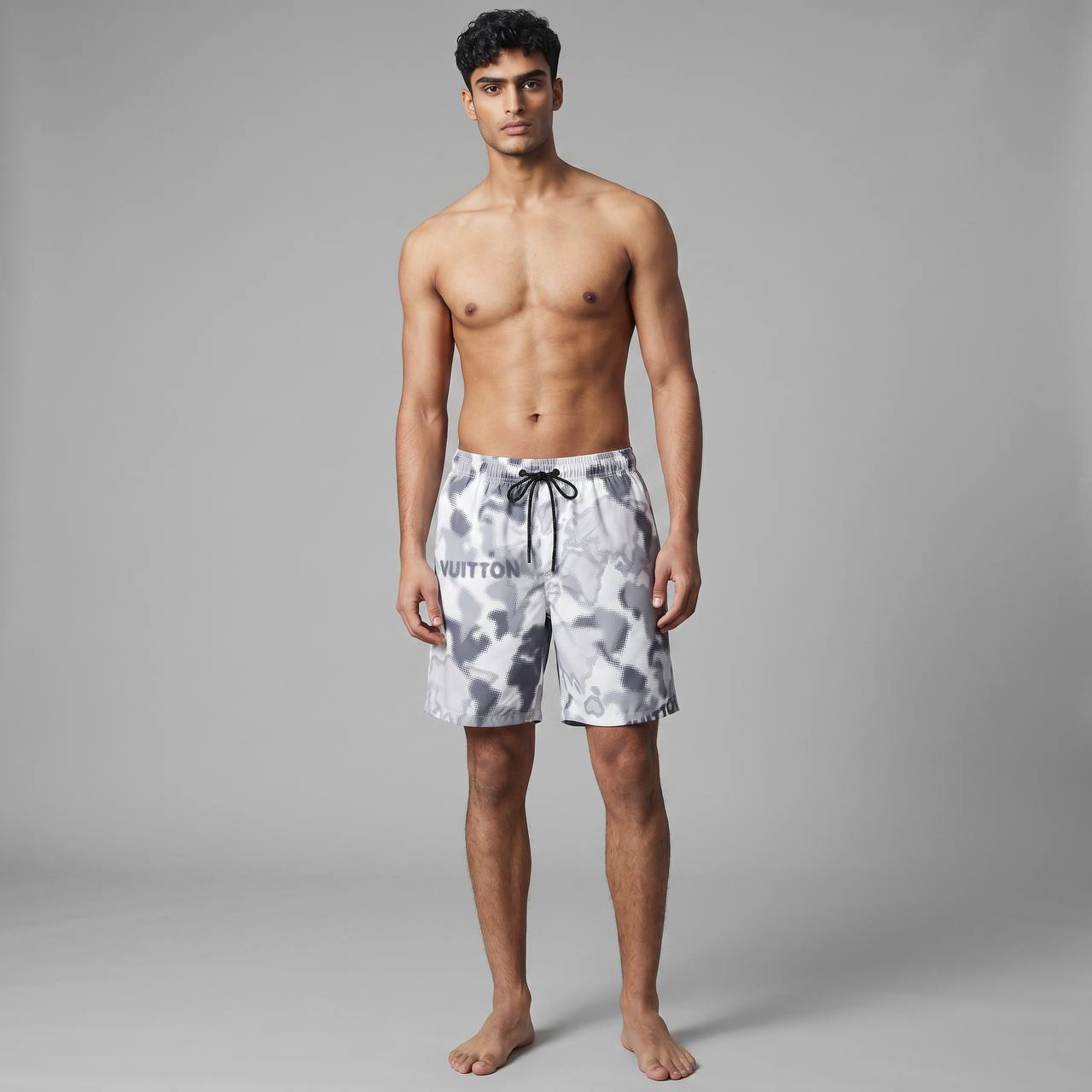 Louis Vuitton Grey Camo Swim Shorts 🩳 | LV Monogram Luxury Beachwear