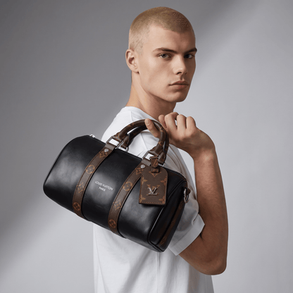 🖤👜 Louis Vuitton Keepall Bandoulière 25 – Black Leather Edition ✨