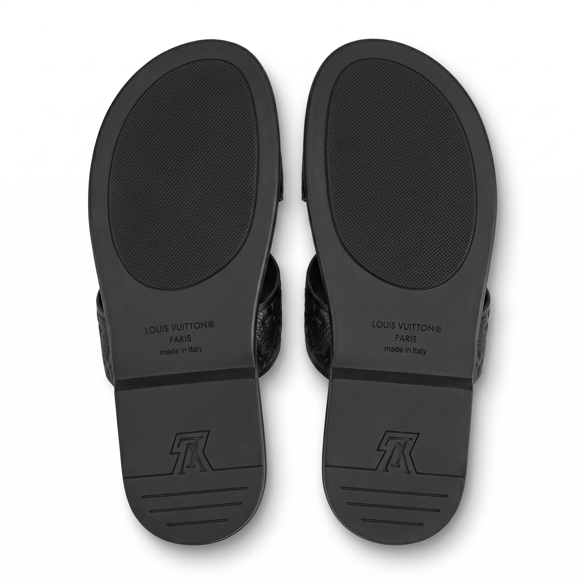 Louis Vuitton LV Monogram Buckle Leather Sandals – Black