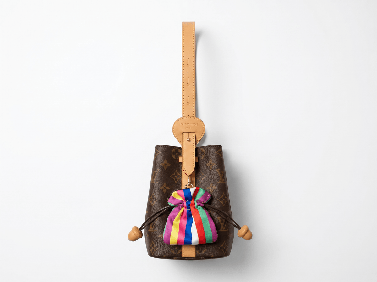 Louis Vuitton Monogram Bucket Bag with Silk Bow Charm