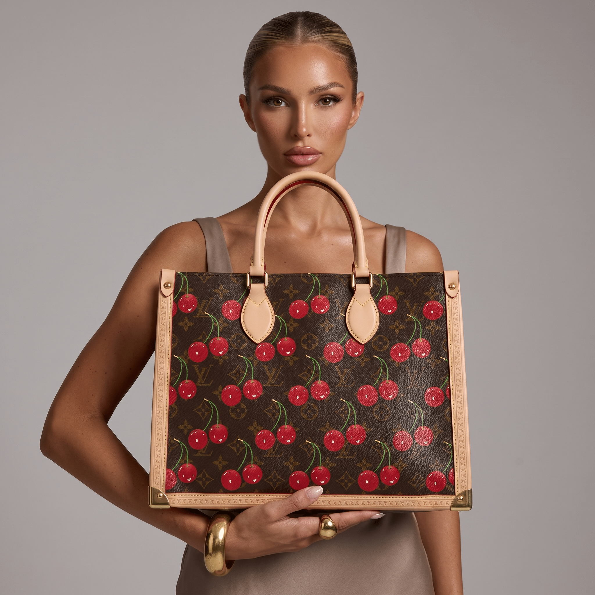 Louis Vuitton Monogram Cherry Tote Bag – Brown🍒