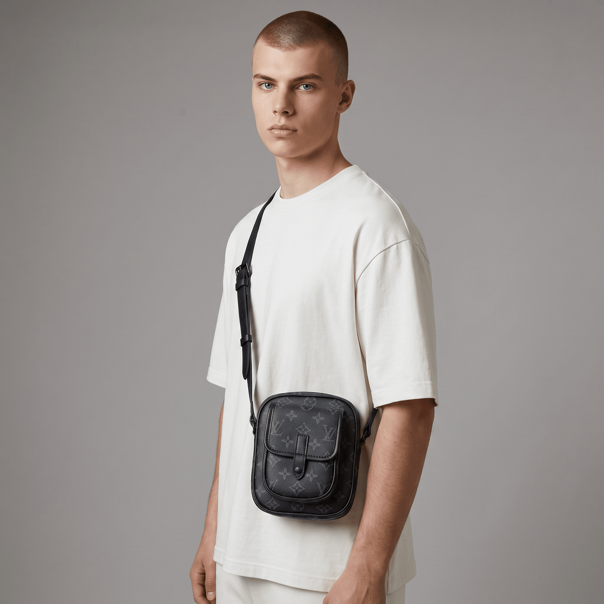 🖤 Louis Vuitton Monogram Eclipse Vertical Crossbody Bag – Black