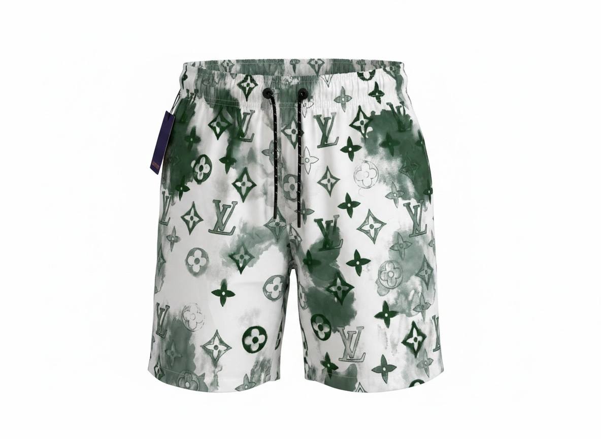 Louis Vuitton Monogram Green Tie-Dye Swim Shorts 🩳 | LV Luxury Beachwear