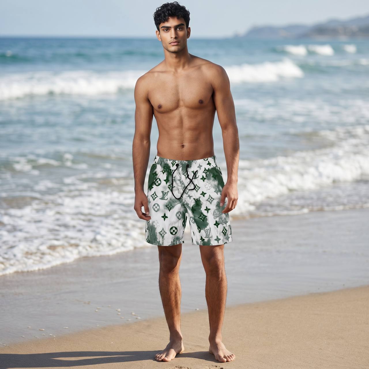 Louis Vuitton Monogram Green Tie-Dye Swim Shorts 🩳 | LV Luxury Beachwear