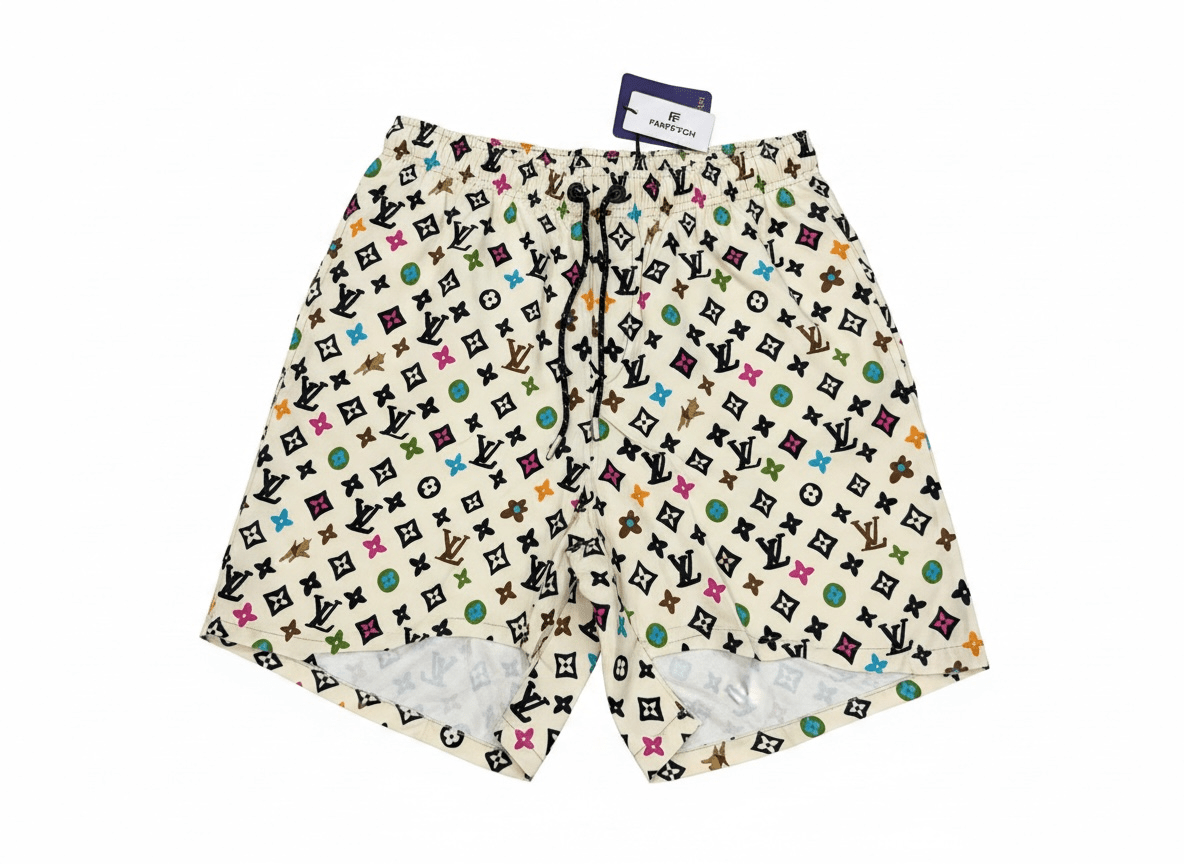 Louis Vuitton Monogram Multicolor White Swim Shorts – Summer Luxury Statement 🤍🌊