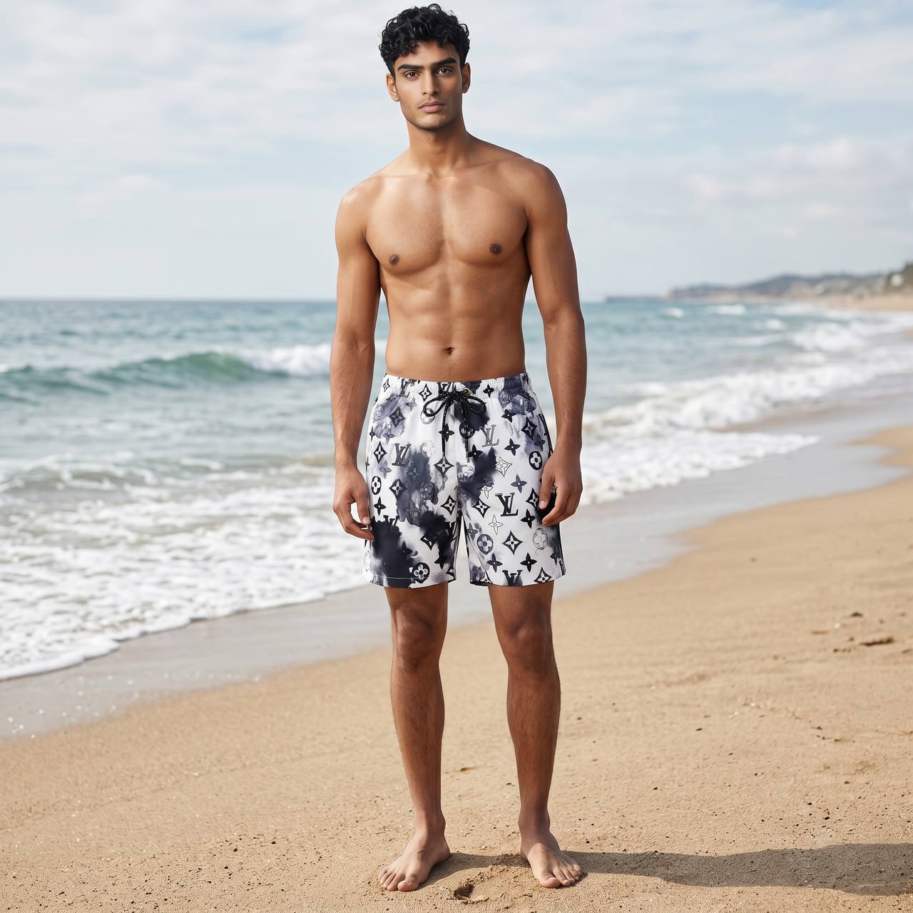 Louis Vuitton Monogram Swim Shorts 🌊 | Black & White Beachwear