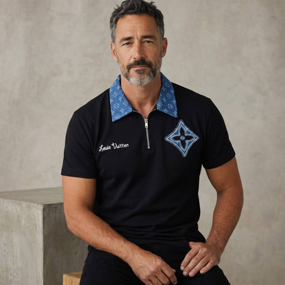 Louis Vuitton Monogram Zip Polo – Midnight Edition 💙🖤