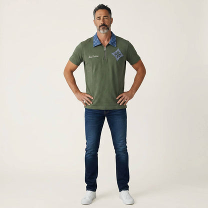 Louis Vuitton Monogram Zip Polo – Olive Green Edition 💚💙