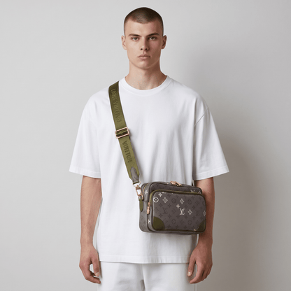 👜✨ Louis Vuitton Outdoor Messenger – Monogram Eclipse Khaki 💚🖤