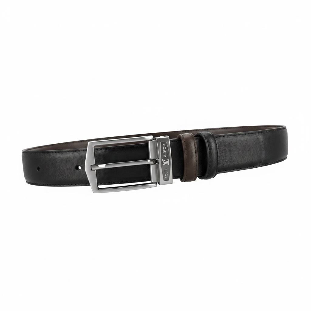 Louis Vuitton Reversible Leather Belt 130CM ✨🖤🤎 Premium Double Face Buckle Belt