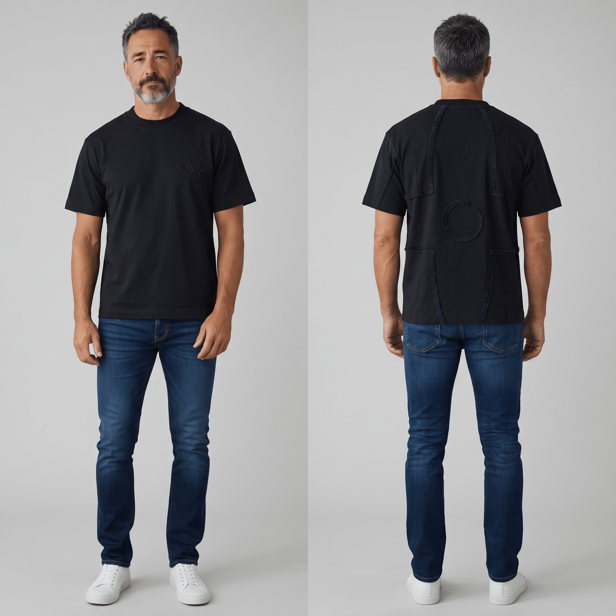 Louis Vuitton Textured Panel T-Shirt – Black