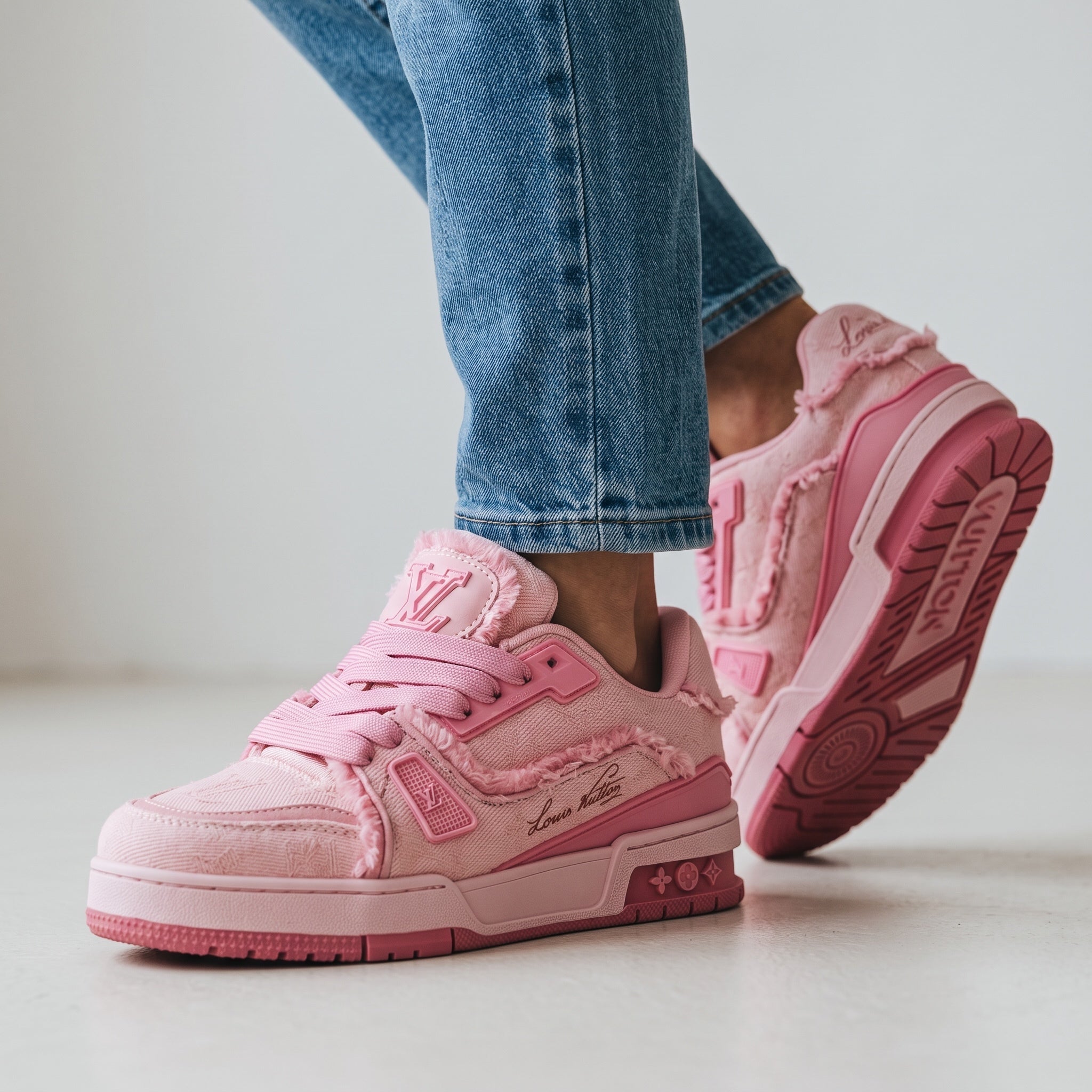 Louis Vuitton Trainer – Pink Frayed Sneaker 👟💗