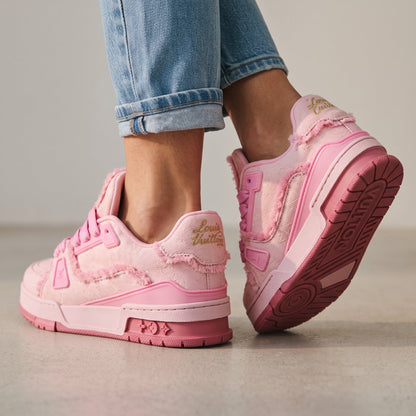 Louis Vuitton Trainer – Pink Frayed Sneaker 👟💗