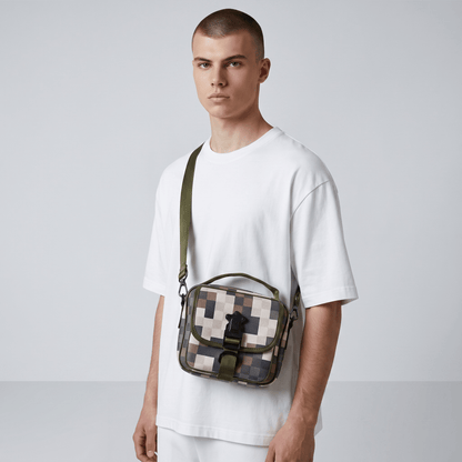 🟩 Louis Vuitton Utility Checkered Crossbody Bag – Olive Green