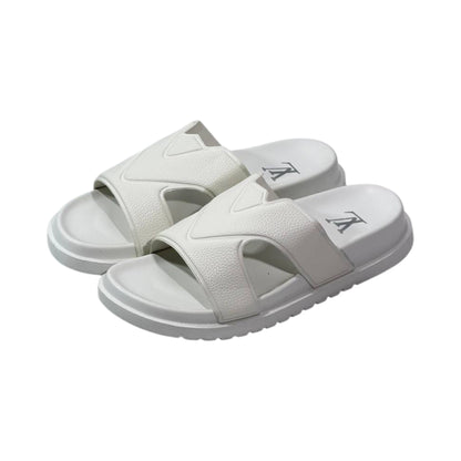 🤍 Louis Vuitton Waterfront H Slides – Pure White Luxury Edition