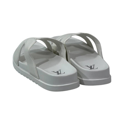 🤍 Louis Vuitton Waterfront H Slides – Pure White Luxury Edition