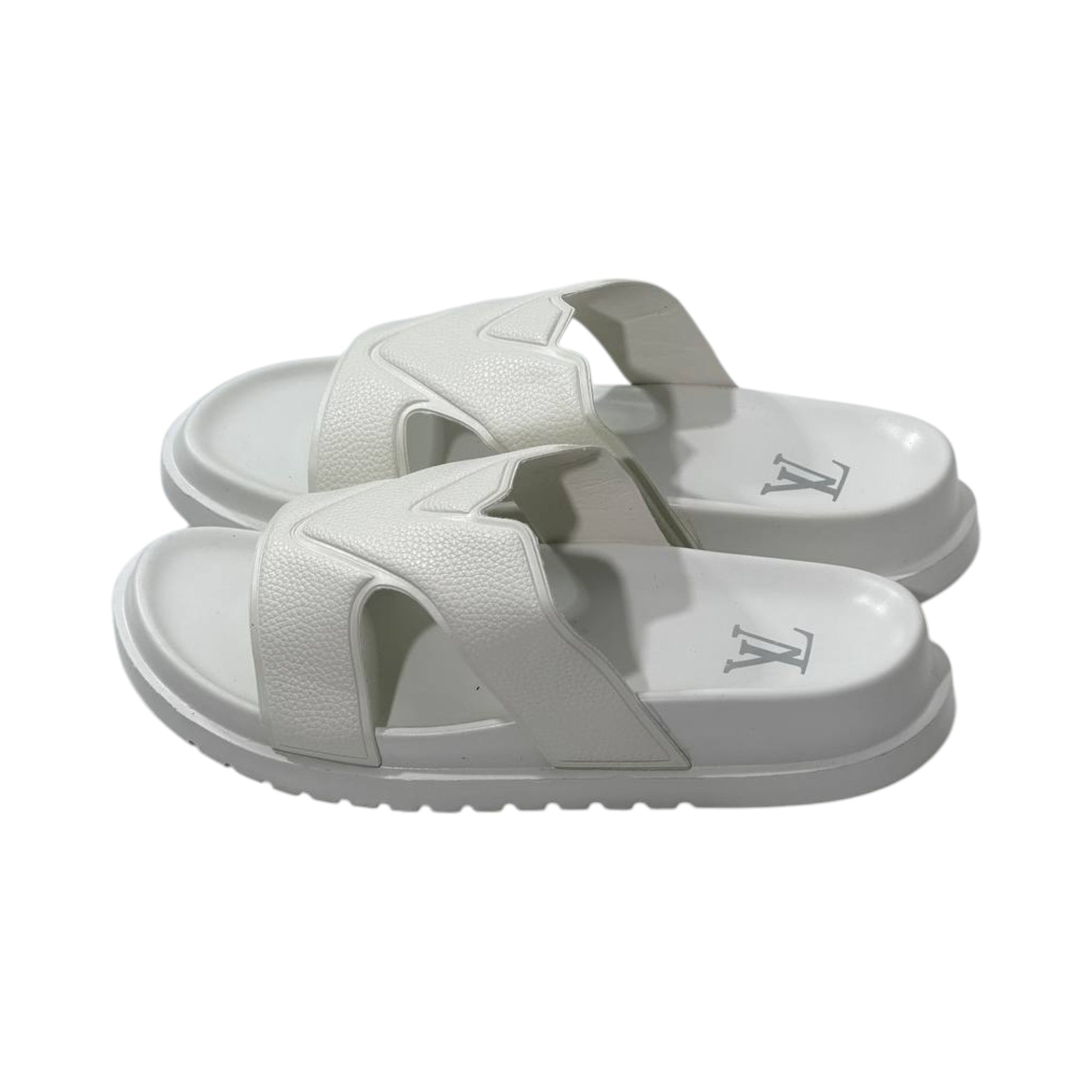 🤍 Louis Vuitton Waterfront H Slides – Pure White Luxury Edition