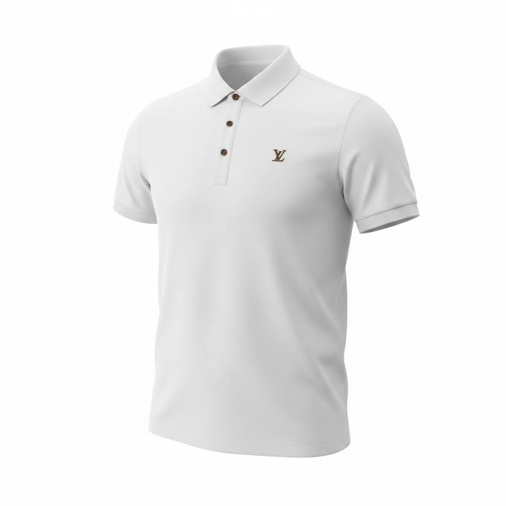 🤍 Louis Vuitton White Polo Shirt – Clean Luxury Essential 👕✨