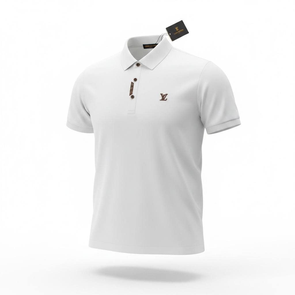 🤍 Louis Vuitton White Polo Shirt – Clean Luxury Essential 👕✨