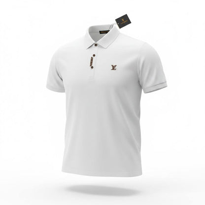 🤍 Louis Vuitton White Polo Shirt – Clean Luxury Essential 👕✨