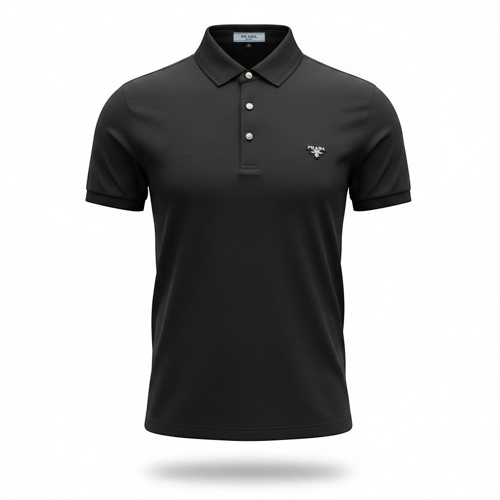 Prada Black Polo Shirt 🖤✨ Classic Logo Edition