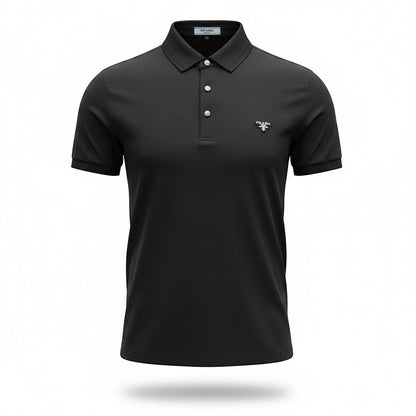 Prada Black Polo Shirt 🖤✨ Classic Logo Edition