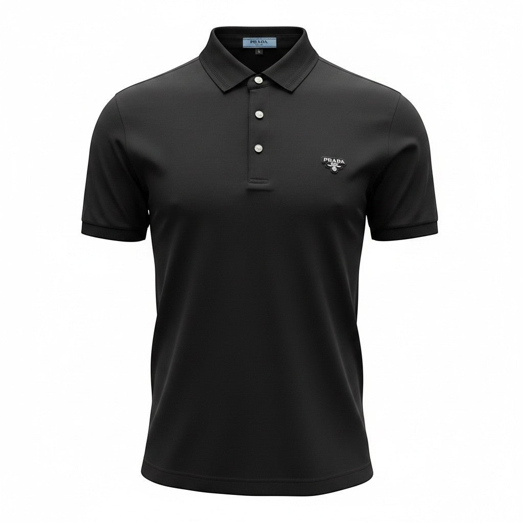 Prada Black Polo Shirt 🖤✨ Classic Logo Edition